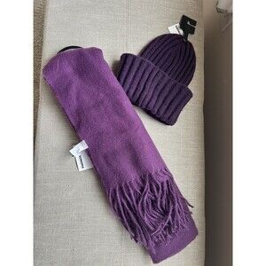 SONOMA GOODS FOR LIFE Hat & Scarf set. NWT. Purple soft &cozy, shawl, sc…